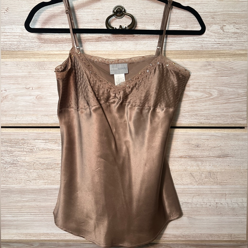 Laura Clements silky studded camisole.